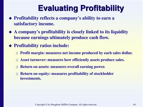 evaluating profitability
