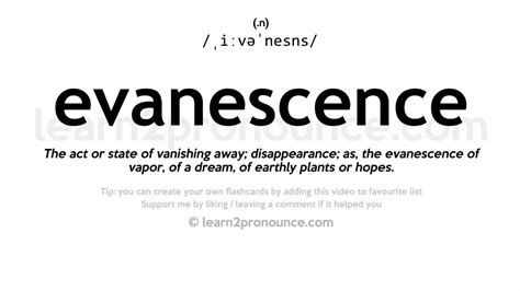 evanescence meaning pronunciation