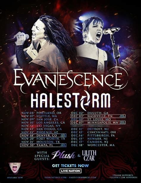 evanescence tour 2021 dates