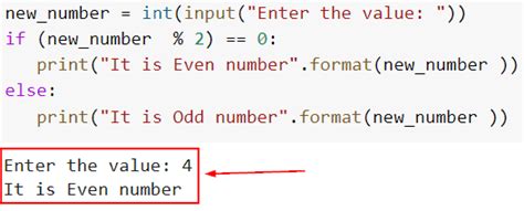 even odd number program in python
