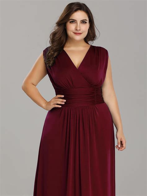 Everpretty US Plus Size Formal Burgundy Gowns Cocktail Evening Party