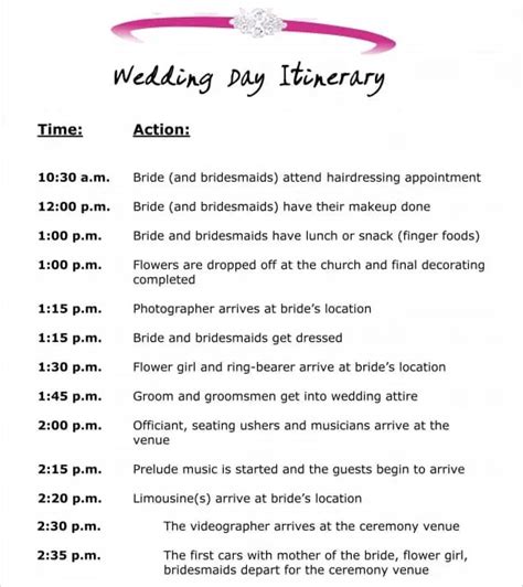 10 Event Itinerary Templates Notes Designs