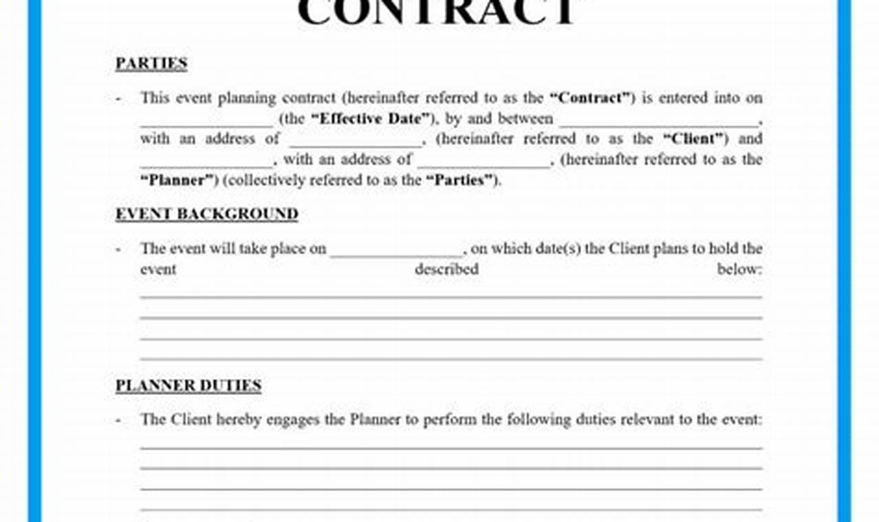 Event Planner Contract Template: A Comprehensive Guide
