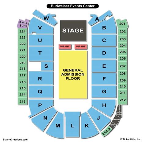 event center seating chart