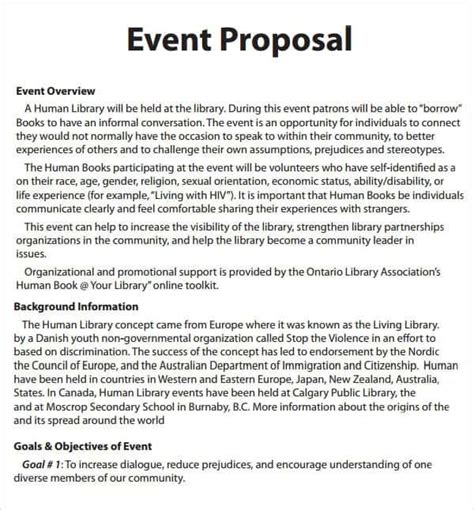 event proposal introduction example