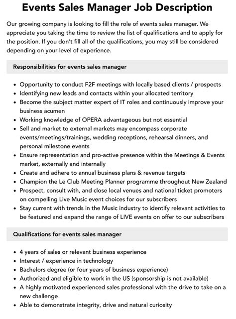 event sales manager jobs