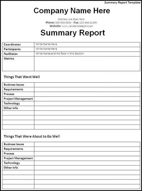 event wrap up report template
