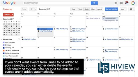 events from gmail in calendar settings
