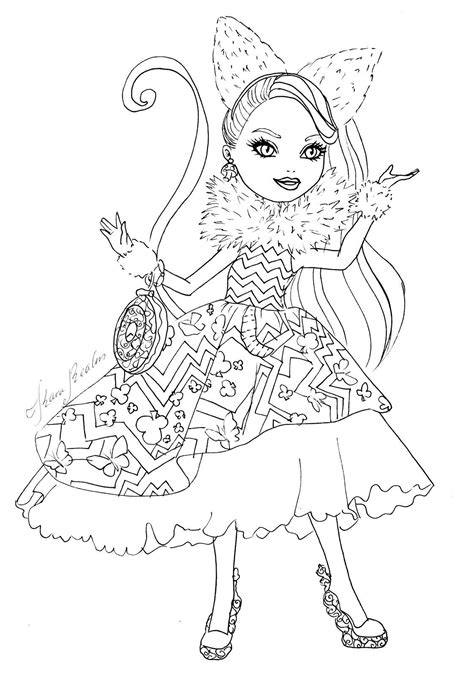 Ever After High Coloring Pages Kitty Cheshire at Free printable colorings