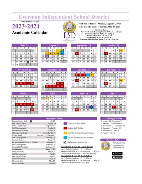 Everman Isd Calendar 2024-20