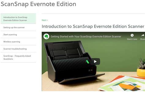evernote scanner setup