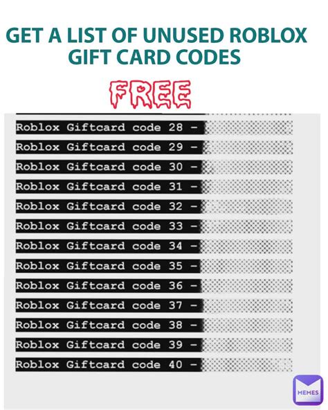 every roblox gift card code