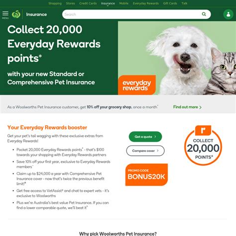 everyday pet insurance woolworths