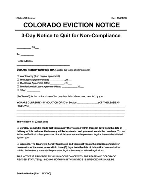 eviction process colorado no lease