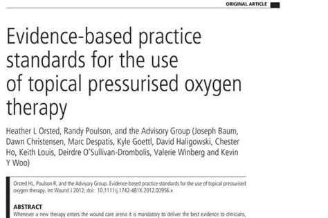 Evidence Based Practice Oxygen Use In Patients With Copd