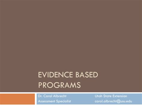 Evidence-based practices Utah