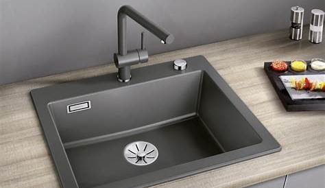 Evier Cuisine Gris Anthracite Évier Granit Ewi OGLIO 1 Bac 1/2 1 égouttoir