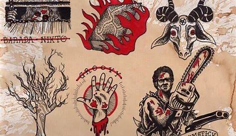 Horror: Traditional Tattoo Flash Sheet | Movie tattoos, Traditional