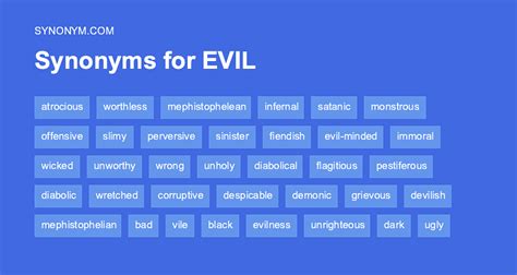 Evil Noun Synonym