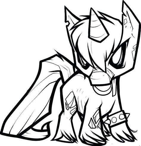 Evil Unicorn Coloring Page