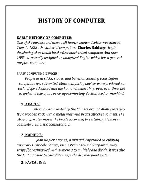 evolution of computer assignment pdf