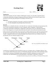Evolving Trees Lab Answer Key