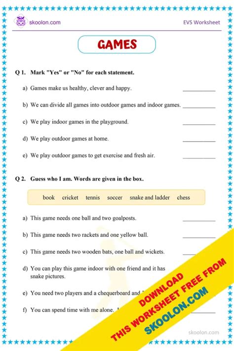 evs activities for primary classes pdf