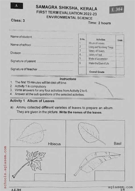 evs questions for class 3 with answers