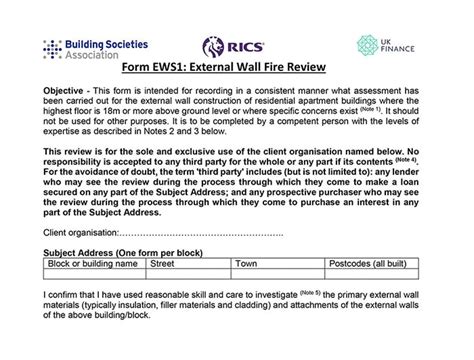ews1 form no cladding