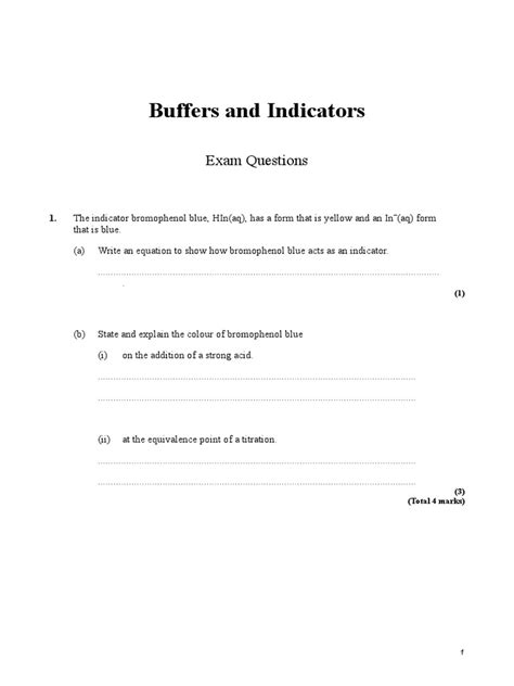 Exam Questions On Buffer Solutions Pdf