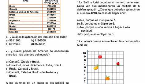 EXAMEN DIAGNÓSTICO-6° grado de Matemática.