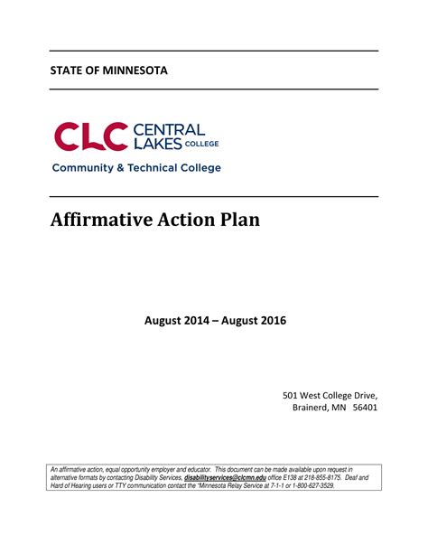 example affirmative action plan
