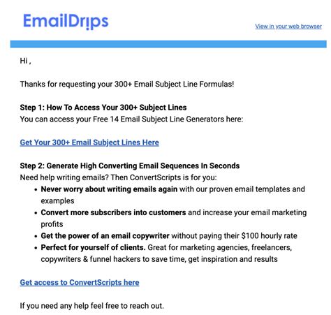 example email list