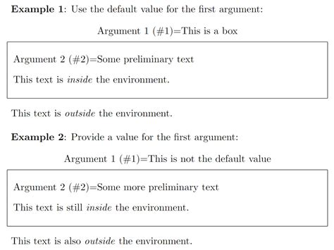 example environment in latex