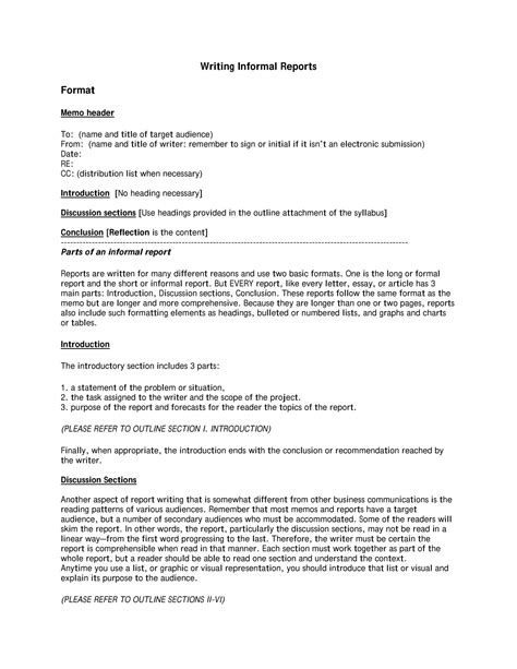 example format of written report