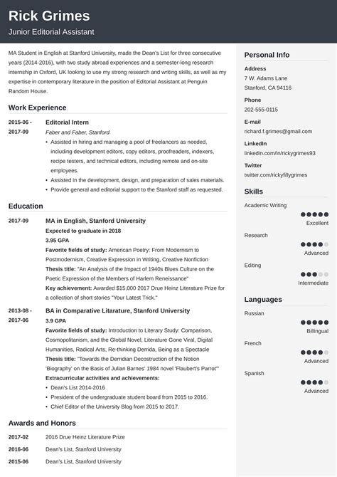 example how to write a cv for a job