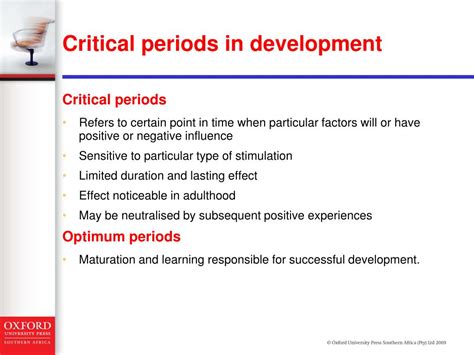 example of a critical period in development