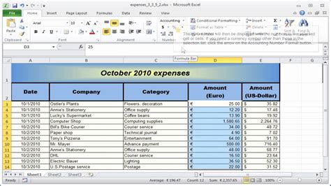 example of a good excel sheet