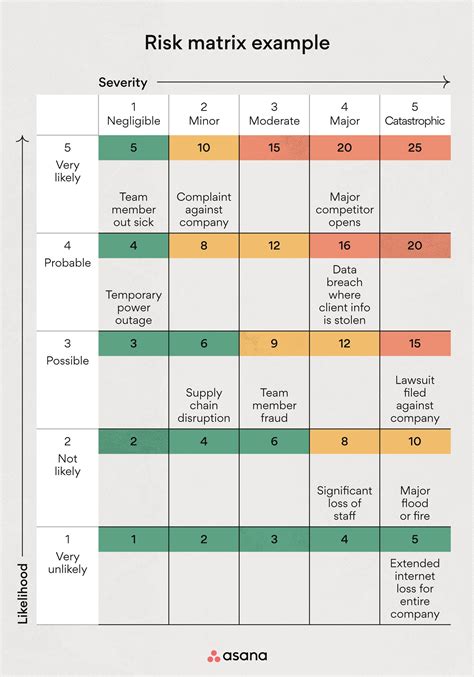 example of a risk matrix template