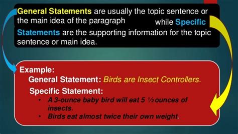 Example Of A Specific Statement