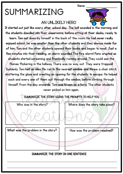 example of a summarized passage