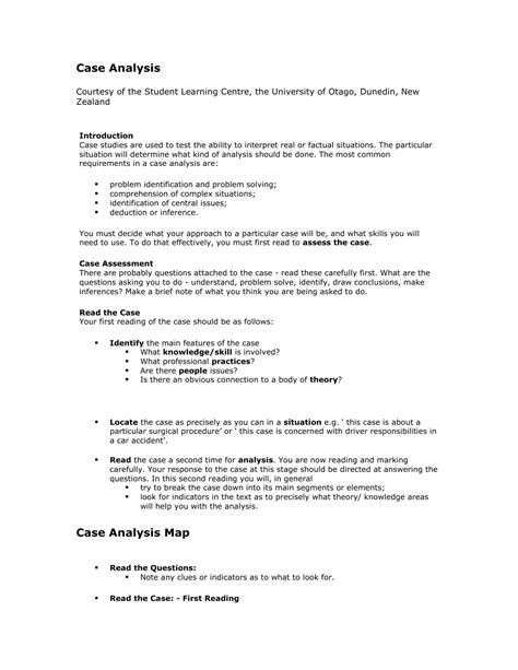 example of a written case study analysis