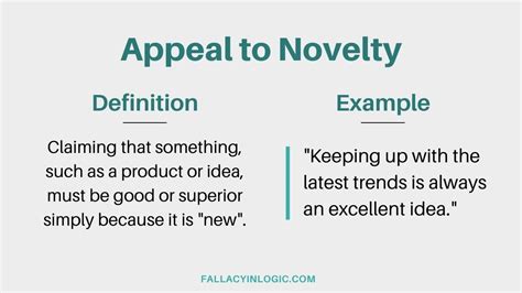 Example Of Appeal To Novelty