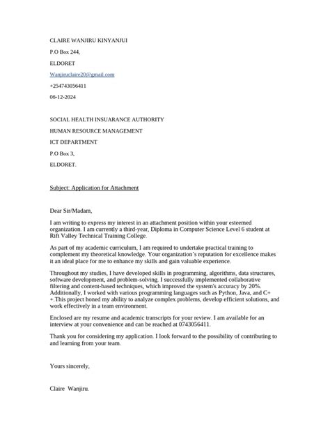 example of attachment request letter