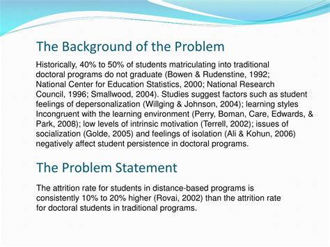example of background of the problem in research