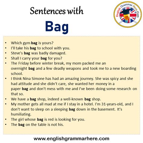 Example Of Bag In A Sentence