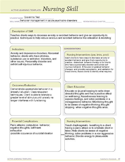 example of behavioral modeling ati