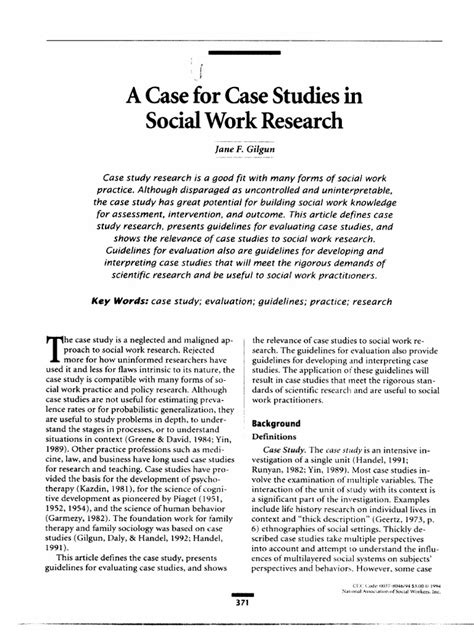 example of case study report in social work
