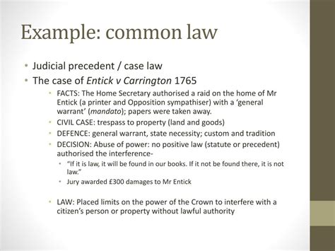Example Of Common Law Uk
