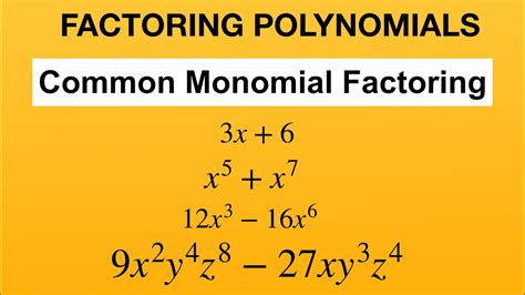 Example Of Common Monomial Factor
